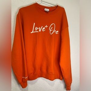 Love One Orange Crew Sweatshirt Large